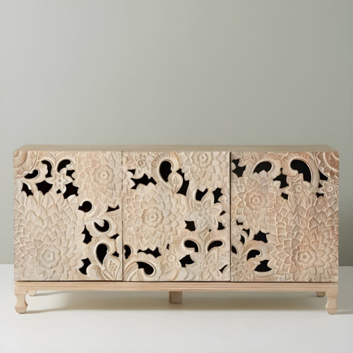 Rustic Carved Cabinet