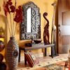 Ornate Mirror Console Set ( Mirror, Console Table & Decorative Tray )